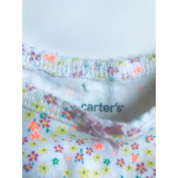 Girl's Size 9 M 6-9 Months Two Piece White Floral Carter's Top, Pink Pants - Picture 5 of 8